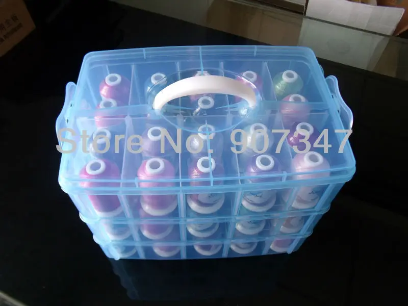 1000m Polyester Embroidery Thread With 61spools Thread With A Plastic