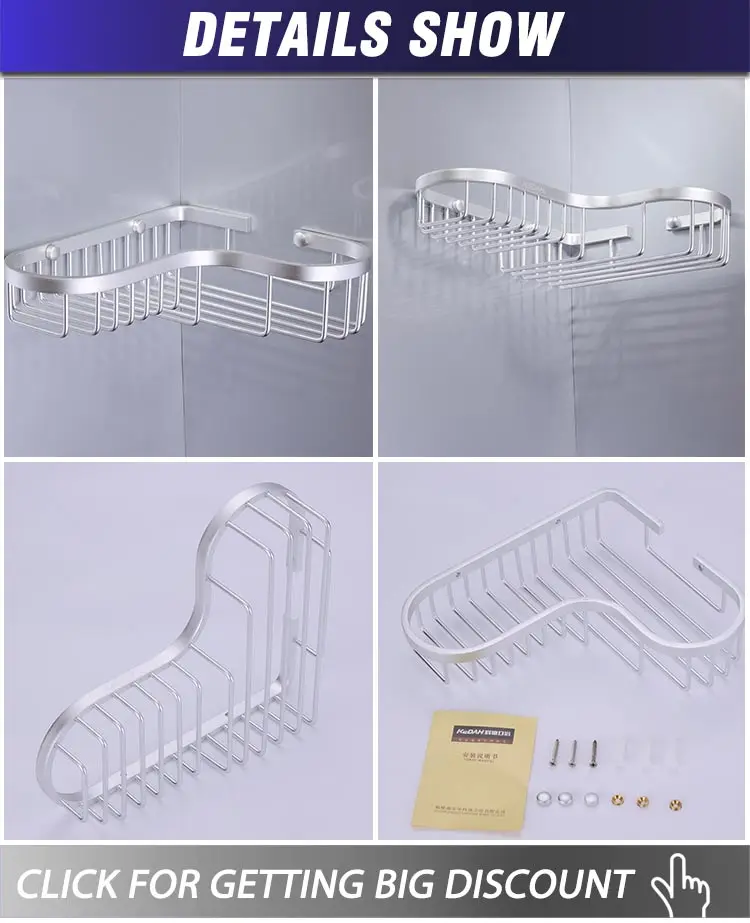 Kedah Cheap Bathroom Corner Shower Caddy Aluminium Bath Triangle Wall