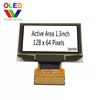 1.3'' inch 128x64 resolution 30 pin low consumption oled display UG-2864KSWLG05 with IIC SPI parallel Interface connector type