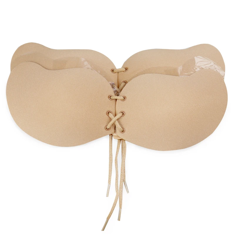 Sexy Women Nipple Cover Strapless Push Up Bra Wholesale Silicone Shape