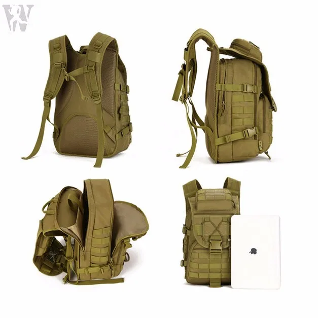 Multifunctional Black Nylon Military Tactical Gear Bag Backpack For