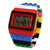 fashion rainbow building block student watch led kids waterproof digital sport watch