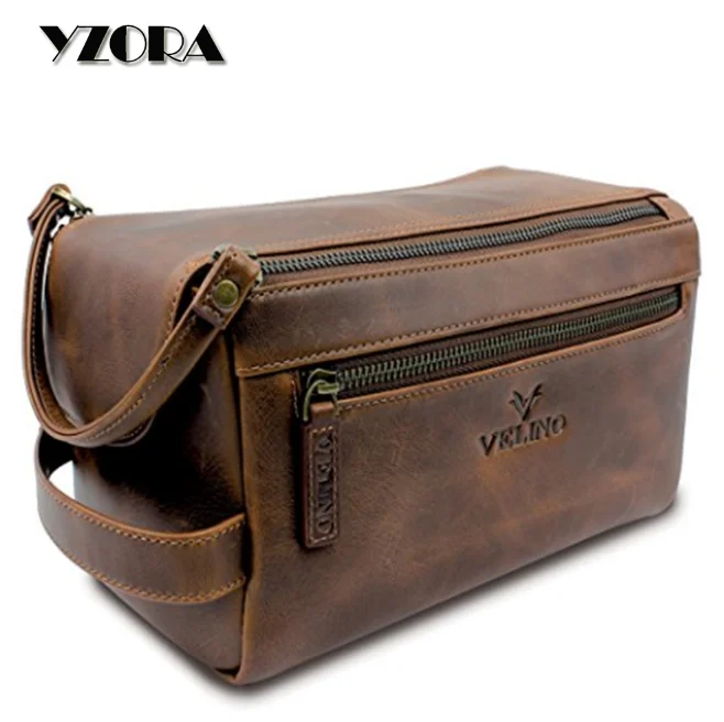 genuine leather toiletry bag