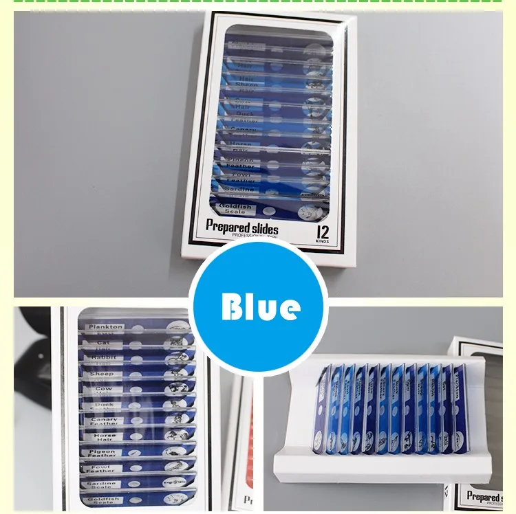 8As a gift for children 4 sets plastic microscope slides set