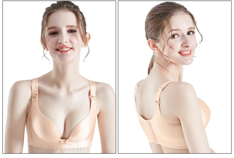 New Fashionable Seamless Cotton Lace Front Open Maternity Nursing Bra.jpg