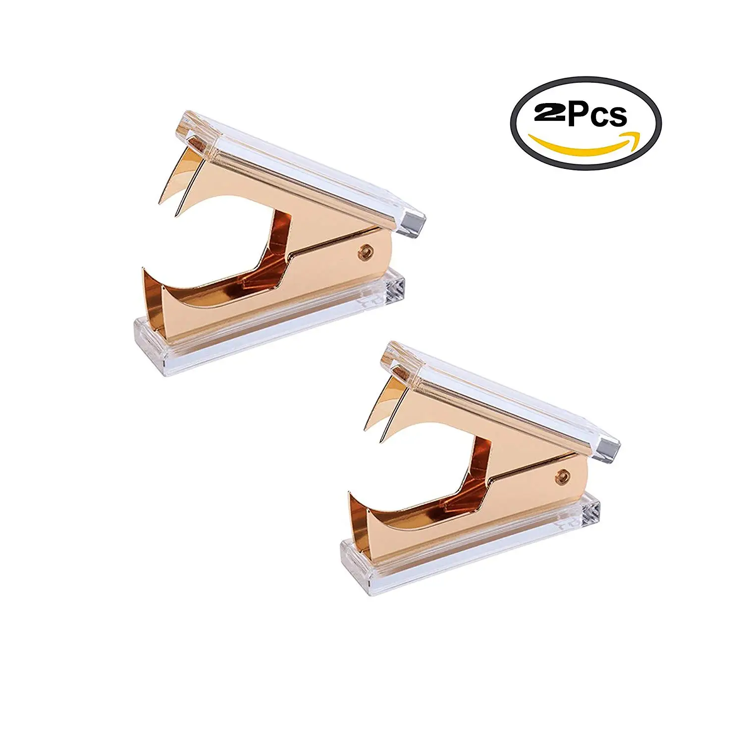 Staple Remover,Nails Acrylic Transparent Gold Staple Remover for Stapler Office Supplies for 24/6, 26/6 Pack of 2 USST-016