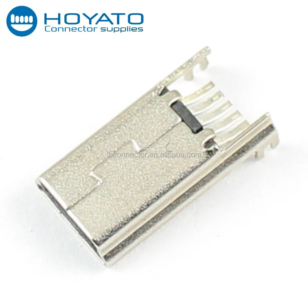 Mini Usb Type B Plug Male 180 Degree 5pin Male Mini Usb Connector Smd