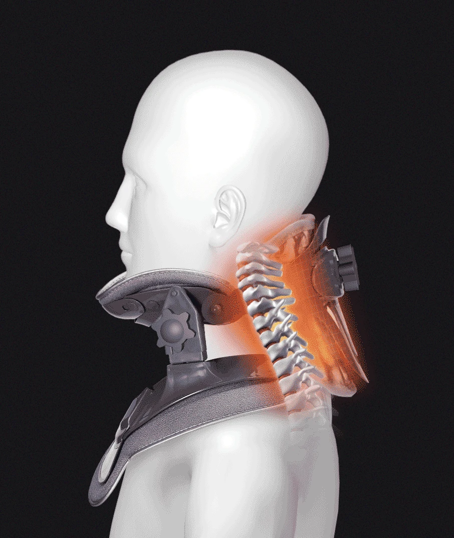 Heating Cervical Neck Traction Device Brace Adjustable for Posture Correction & Pain Relief