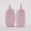 Screw Cap Baby Shampoo Body Lotion Hand Care Bottle 100ml Oval Flat Plastic Frosted Pink Custom Squeeze Bottle