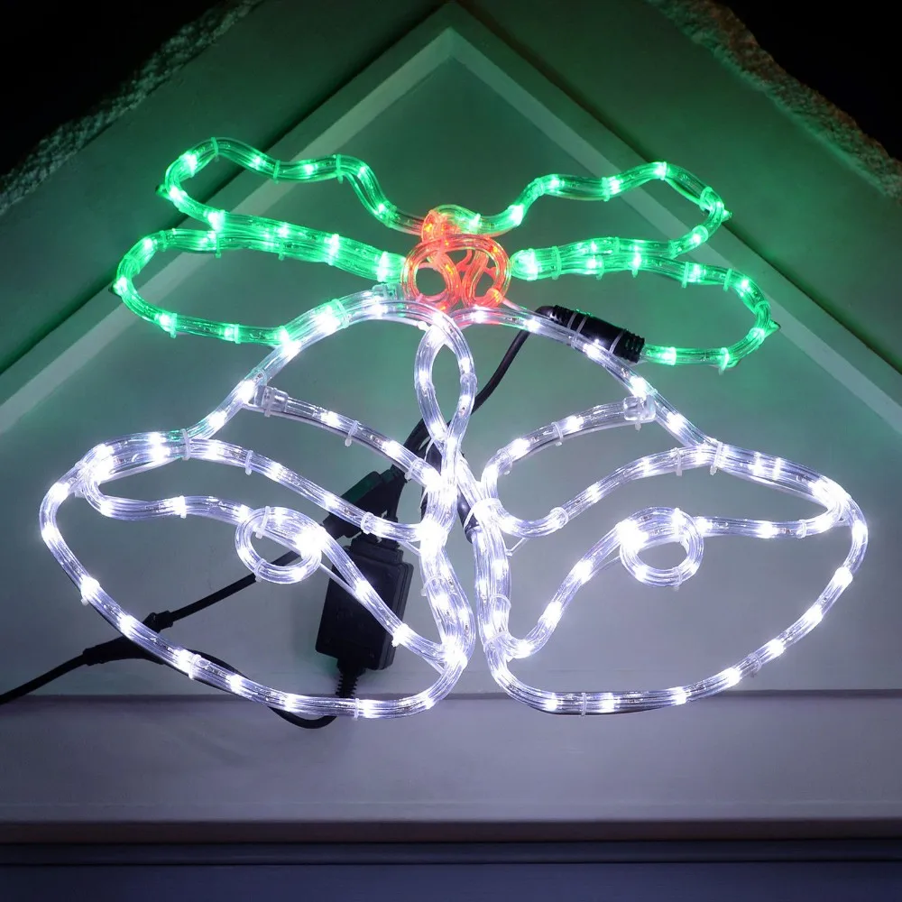 Christmas motif lights jingle bells outdoor, View large lighted