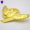 Gold Plating Custom Metal Tiger Head Eagle Wing 3D Lapel Pin with Safety Pin