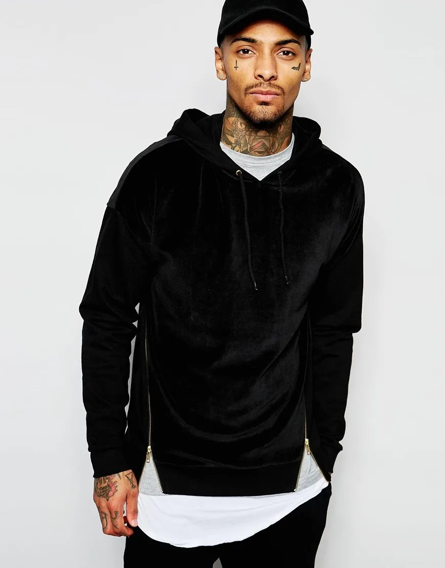 black hoodie oversized mens