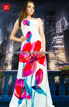 dress with big flower on shoulder