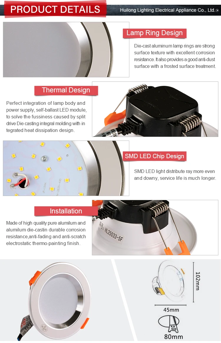 Led downlight for sale food office home bedroom ceiling