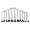 8,10,12,13,14,15,16,17,18,19,20,21,22,23,24mm Ratchet Spanner Combination Wrench Keys Gear Ring Tool Handle Chrome Vanadium
