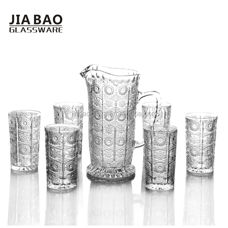Hot Sale Pakistan Crystal Glass Quality Water Drinking Set Nice