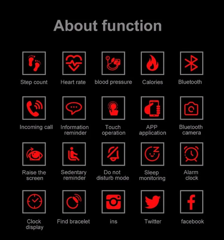 ID115 HR Plus Smart Bracelet Waterproof Sport Blood Pressure Fitness Tracker Heart Rate Monitor Wristband