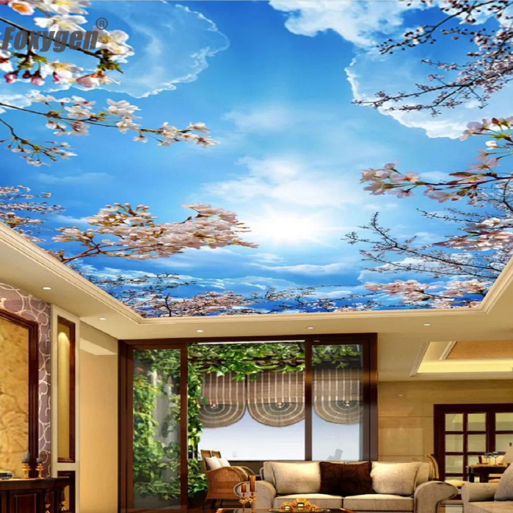Pop Ceiling Flower Blue Sky Design In Ghana Fireproof Ceiling Tile