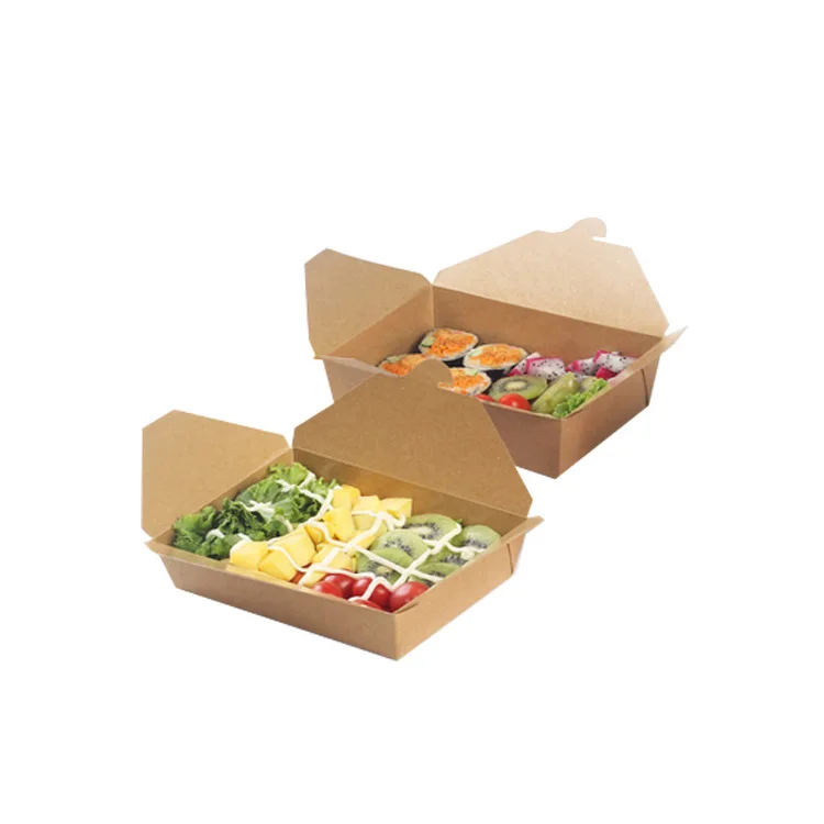 Promotional Fruit Salad Box Kraft Food Packaging With Window Buy Food Packaging,Salad Box,Food