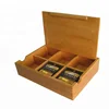 Hot sale golden lacquer finish woonen tea bag packing box