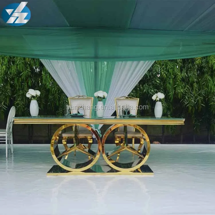 Gold Stainless Steel Wedding Dining Table