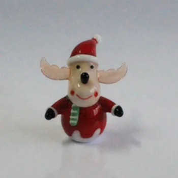 Christmas Glass Indoor Ornaments Standing Table Color Ful Reindeer