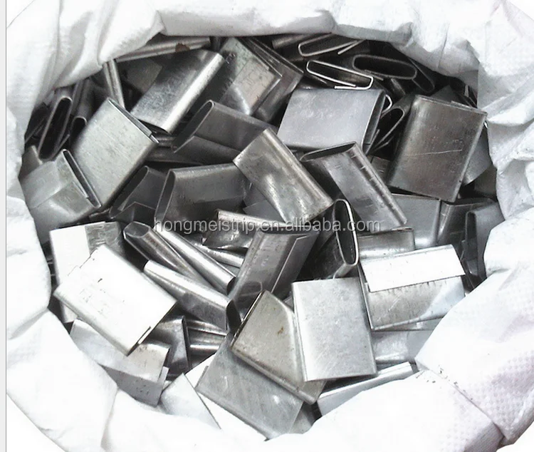 CLOSED (PUSHER) 0.4-0.9 MM Steel strapping seals 3/4" Push, Double Notch
