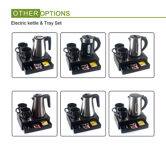 Honeyson new hot hotel 0.6L mini electric kettle drawer tray set