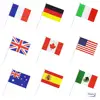 National promotional polyester carnival country election small stick waving decorative hand flag