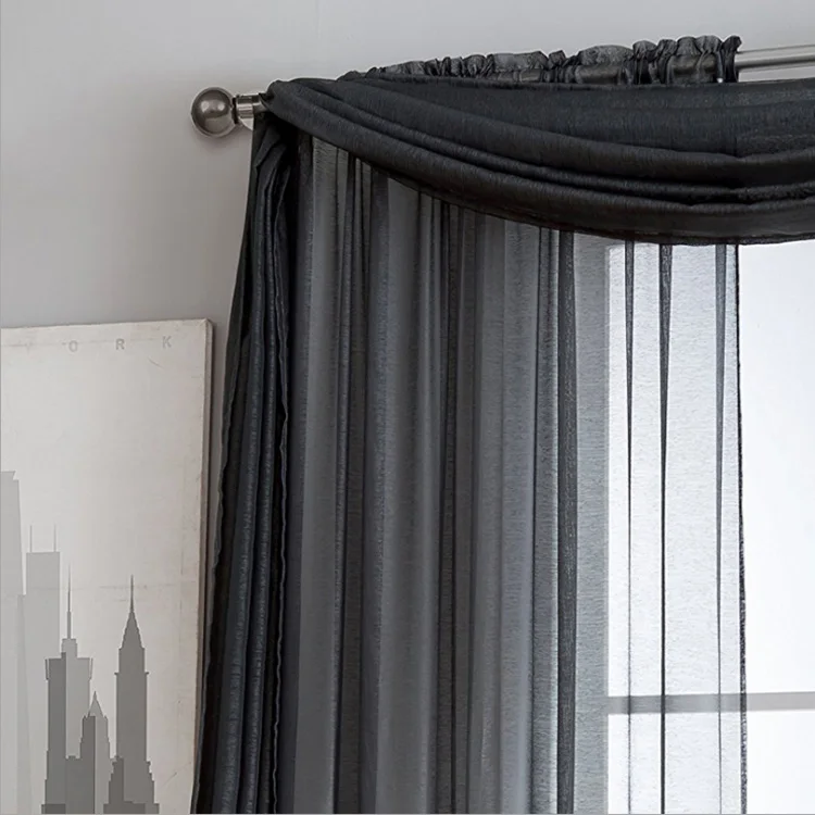 Elegant simple color customized polyester scarf curtain