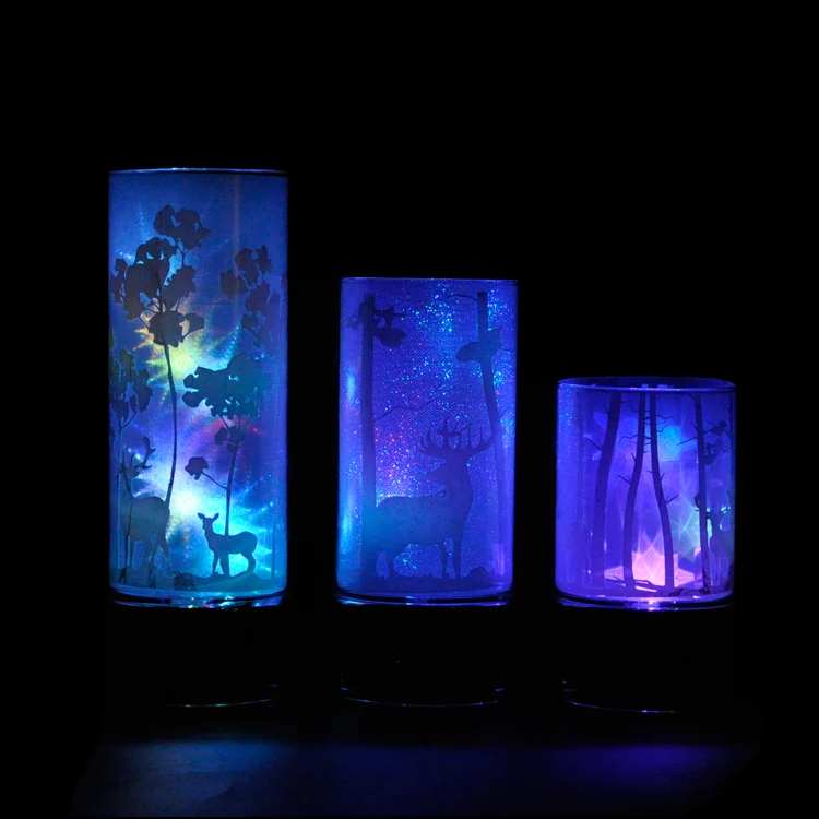 Wholesale factory direct sell laser engraving glass dome lighting glass tube home decoration vase with LED light