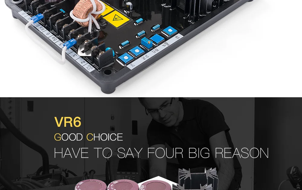 Regulador de voltaje automático VR6 para grupo electrógeno diésel avr