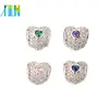 XULIN New Selling Good Quality Charming Micro Pave Heart Shape Big Hole Beads