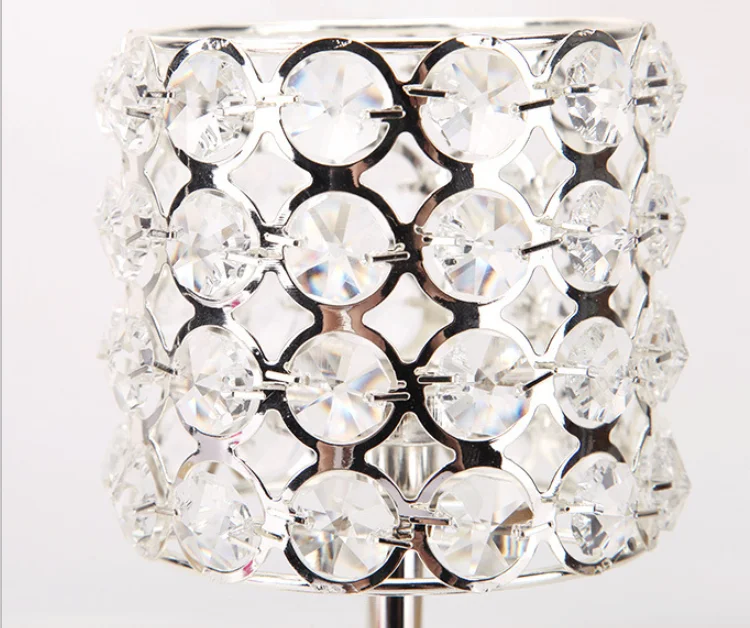 Manufacturer wholesale crystal silver candle holders wedding table decorations