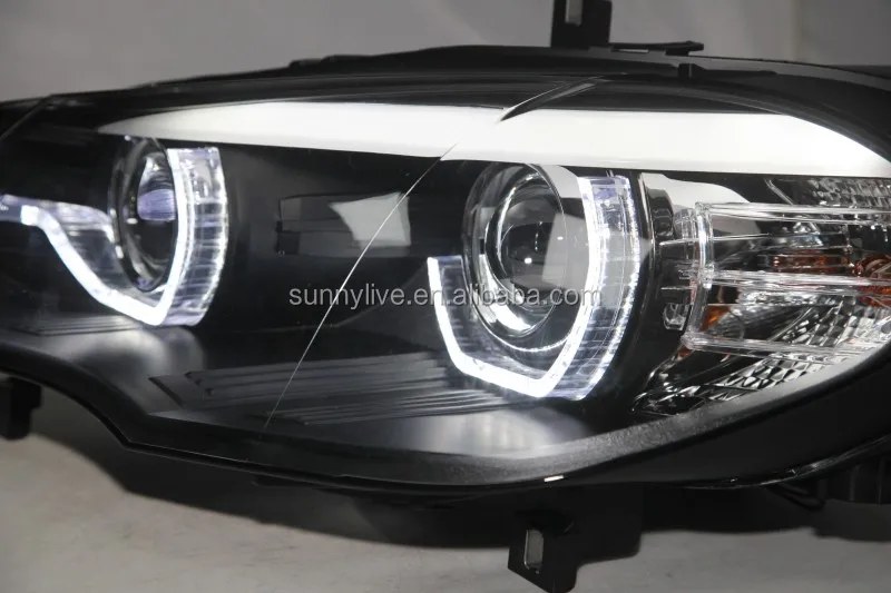 2007-2011 Year For BMW X5 E70 LED Head Light Lamps Black Housing  SN  For Non AFS version