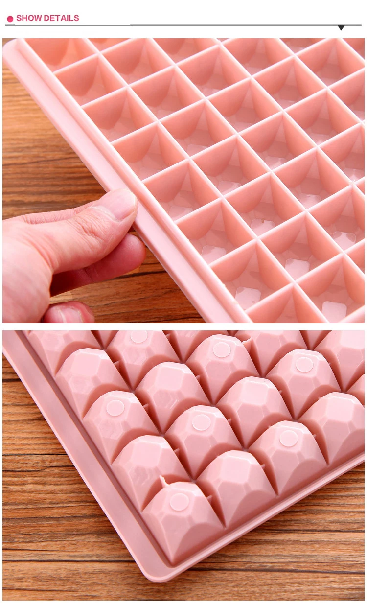 Easy To Clean PP Plastic Personalized Ice Cube Tray Mini Tiny 96 Grids Ice Cube Bin Scoop Trays and Candy Grids Small Ice Maker