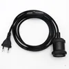 2 Pin Euro Plug Power Cord With Vintage Metal Lamp Holder E27 With On/Off Switch Pendant Lamp Cord Set
