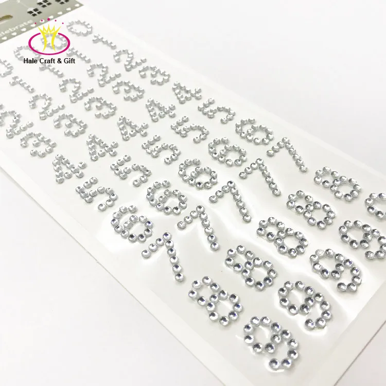 Custom Adhesive Rhinestone Diamond Crystal Gem Alphabet Letters Sticker