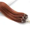 Wholesale Double Draw Easy Loop/Micro Ring Beads Indian Remy Human Hair Extensions Straight 33 Auburn 14-26" 100s 0.4g/0.5g/0.7g