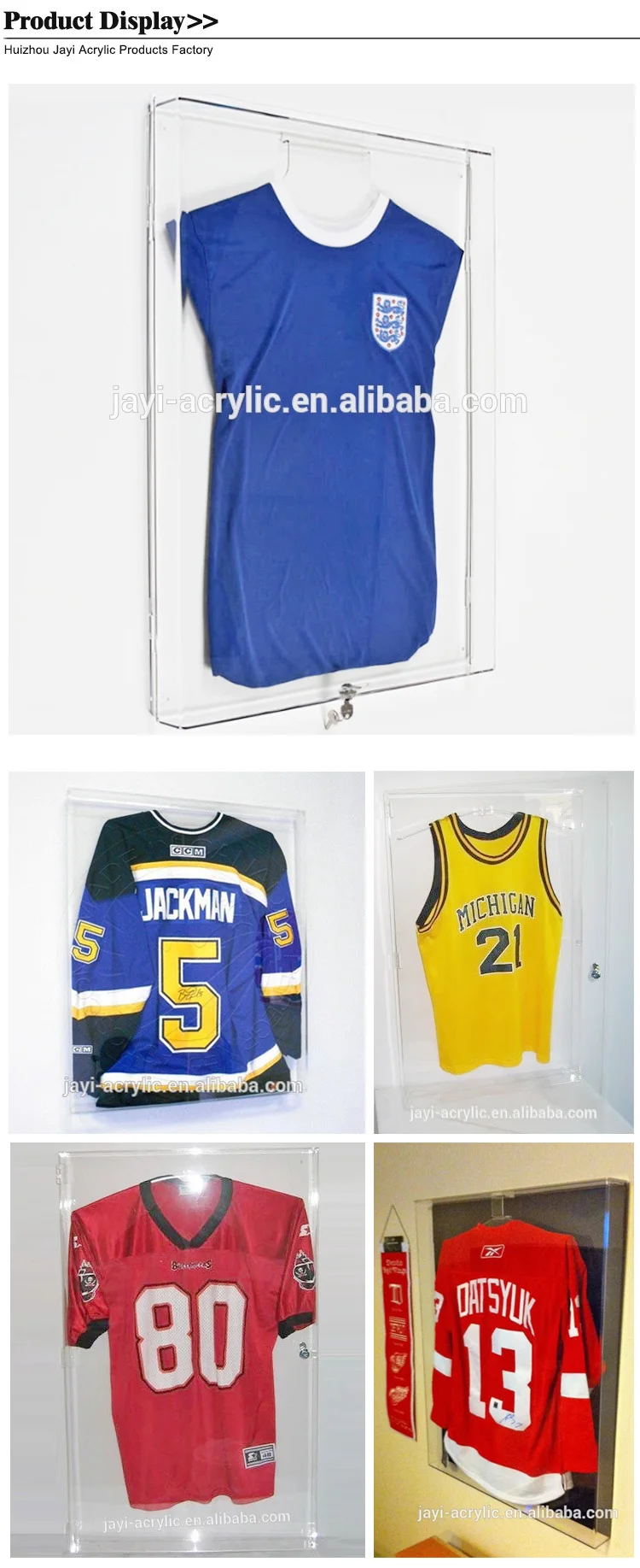 All Clear Acrylic Jersey Display Case Football Baseball 