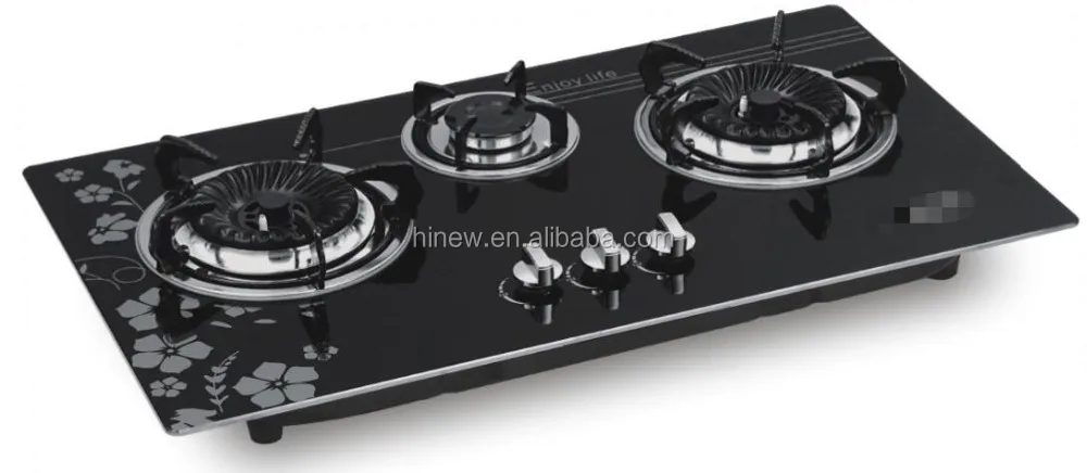 8mm Toughened Safety Glass Top Gas Hob Gas Cooker Bulit In Gas