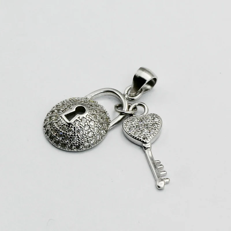 Beadsnice Id30604 Beautiful Big Gem Key Pendant Sterling Necklace