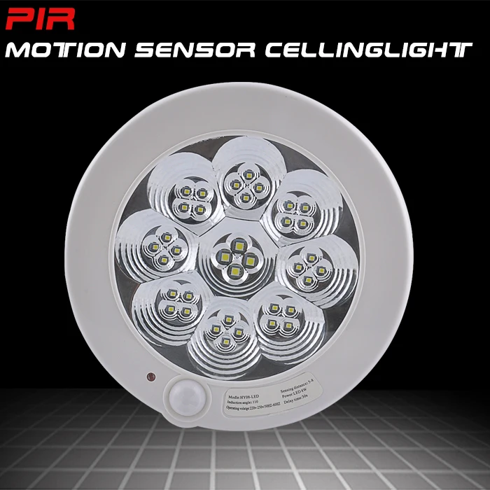 Ac220v 8w White Light Pir Motion Sensor Led Ceiling Light Widely