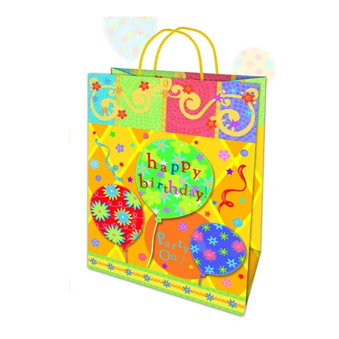 Wholesale Cute Floral Full Color Gift Paper Bag With Handles