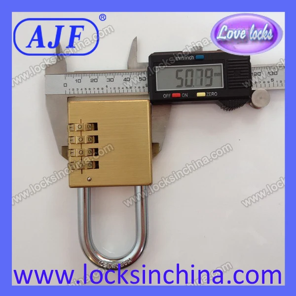 European Market-AJF 50mm high protection 4 numbers solid brass outdoor lock