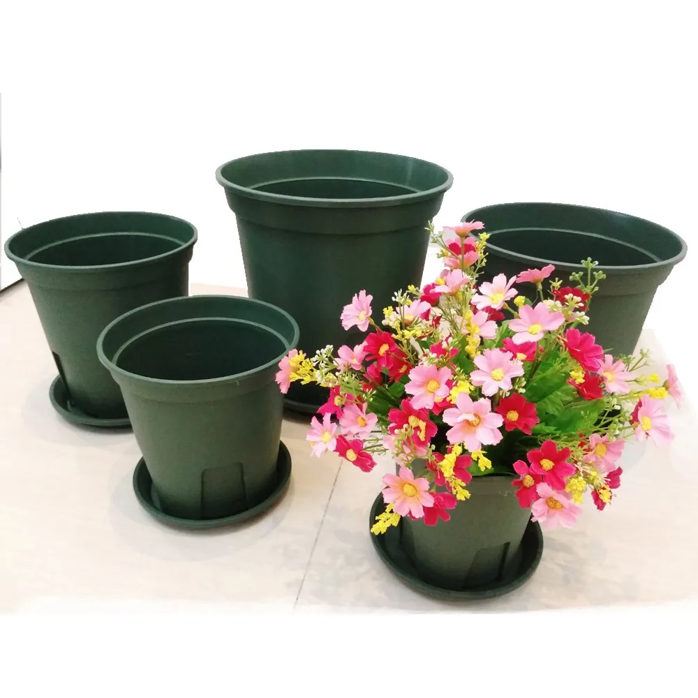 1 Gallon With Saucers Genuine Resin Plastic Round Pots Gallon Pots