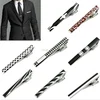 Fashion Mens Metal Silver+Black Tone Simple Necktie Tie Pin Bar Clasp Clip