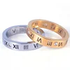 Manufacturers Hot Sale Europe and the America Roman Numerals Rings Hollow Titanium Steel Inlaid Diamond Rings Couples Rings