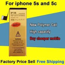 Brand New Good Quality 2680mAh Golden Mobile Phone Battery for iPhone 5S 5C Battery Free Shipping