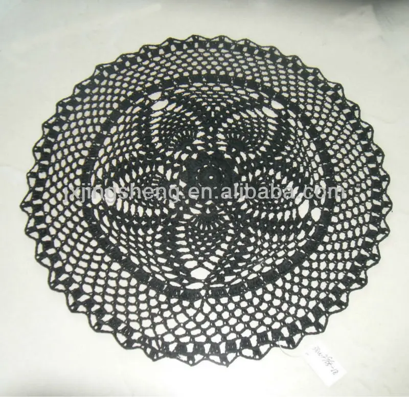 Round Embroidery Restaurant Black Table Mat Design Buy Black